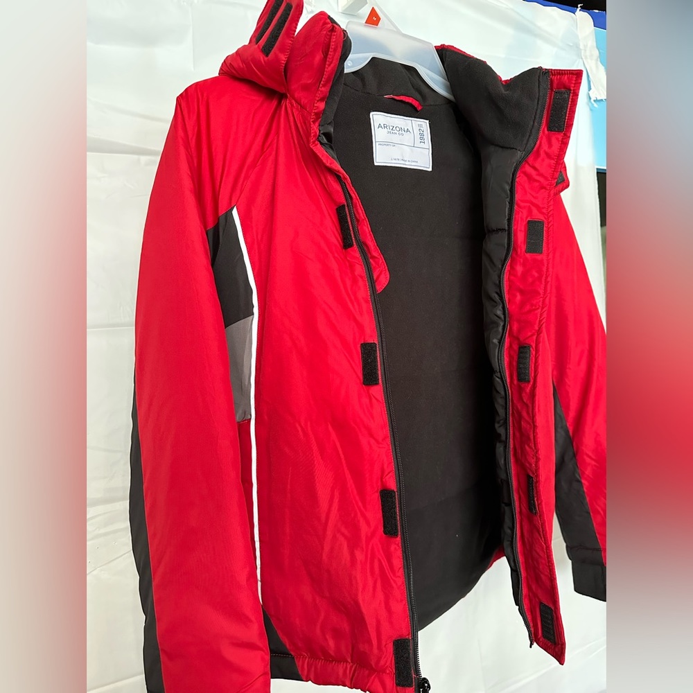 Arizona Jean Co. - Rumba Red Hooded Puffer Jacket Size L 14/16